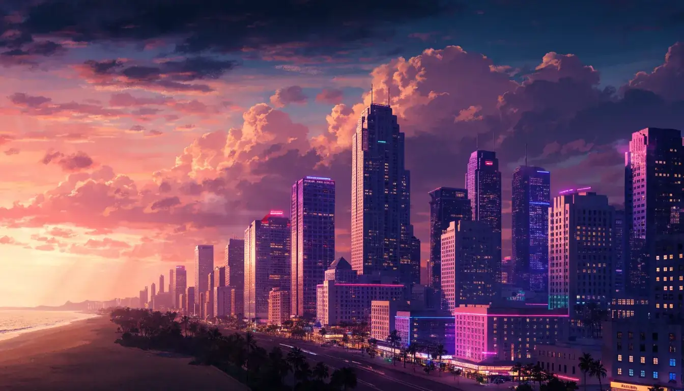 GTA 6: неоновый Vice City на закате — арт GtaCraft